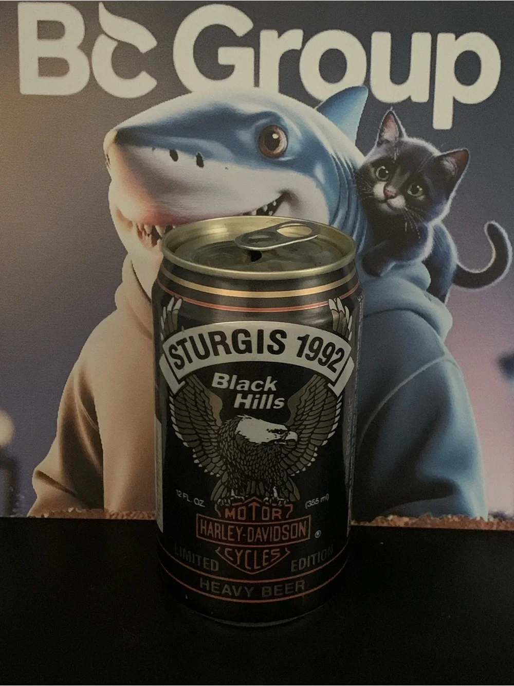 Vintage Beer Can Harley Davidson Heavy Beer Sturgis 1992 Black Hills Tab Empty